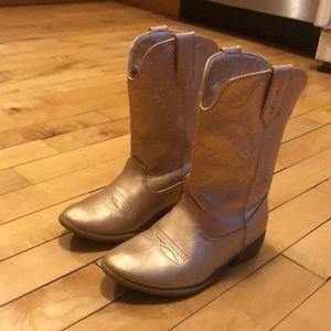 Dream Pairs rose gold toddler cowgirl boots size 11